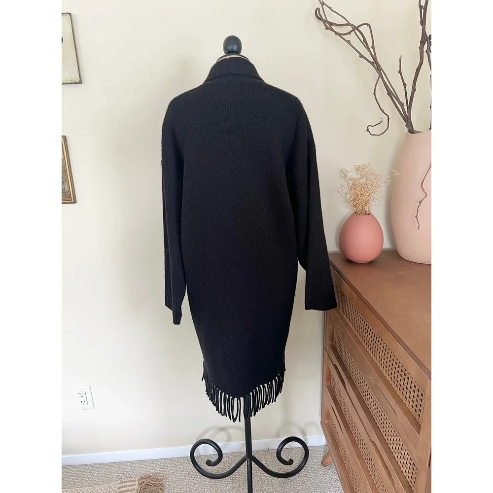 Vintage Side Effects 90s Black Fringe Cardigan - Picture 2 of 6
